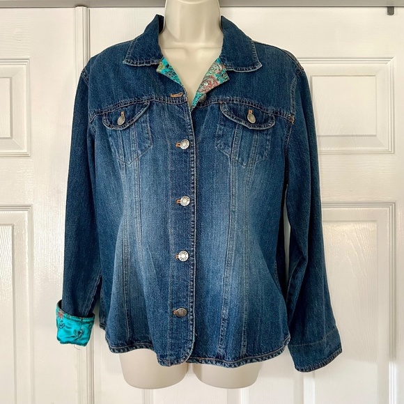 Chico's Jackets & Blazers - Chico's Classic Cropped Denim Jean Jacket  Chico's Sz 2 Misses 12-14